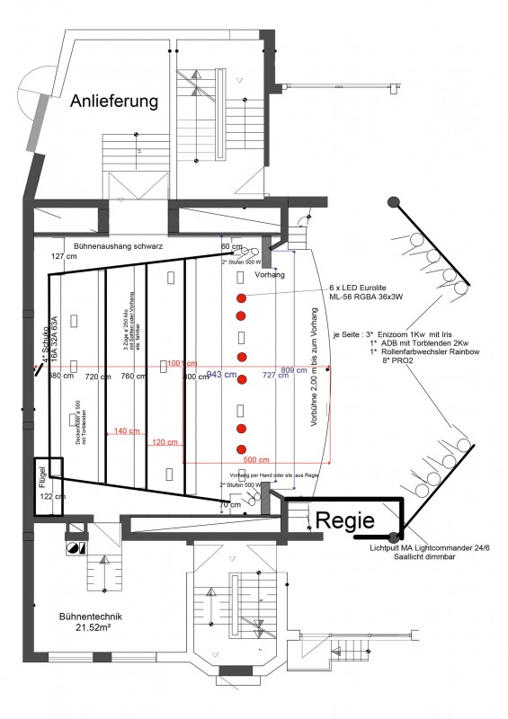 Bühnenplan Stadthalle Grafing